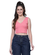 OOMPH! Crop Tops for Women, Pink - mt587