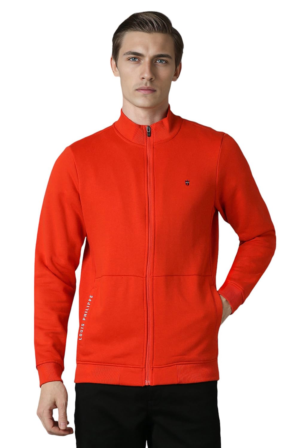 Louis Philippe MenS Polycotton High Neck Sweatshirt (Lystcrgp576195_Red