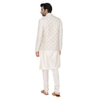 Manyavar Mens Silk Kurta Pyjama with Waist Coat