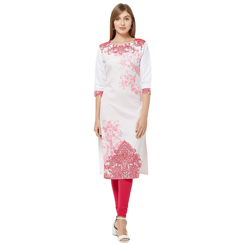 Gosriki Women'S Rayon Kurta (Flying-Dream_L_Multicolored_Large)