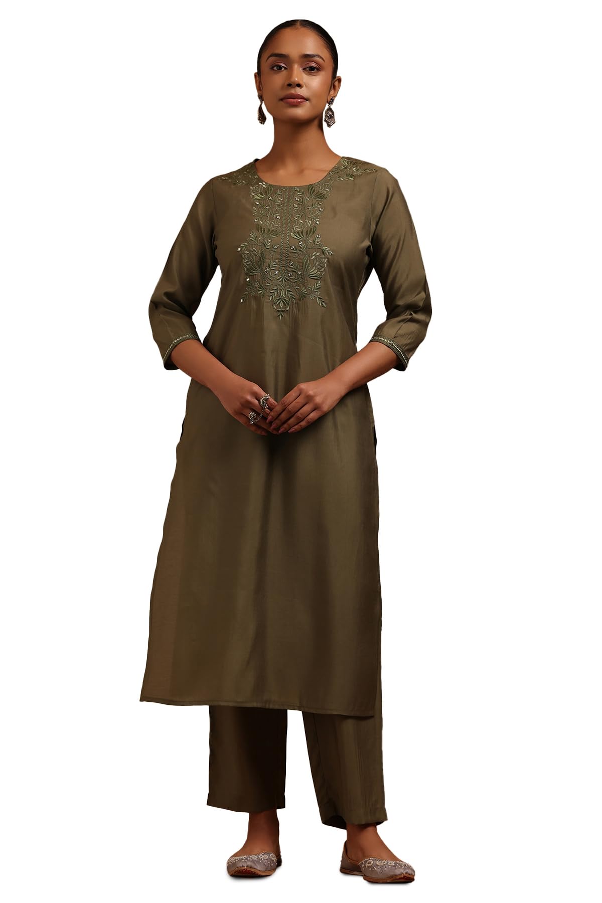 Soch Women Muslin Floral Kurta Set with Chikankari Embroidery Work