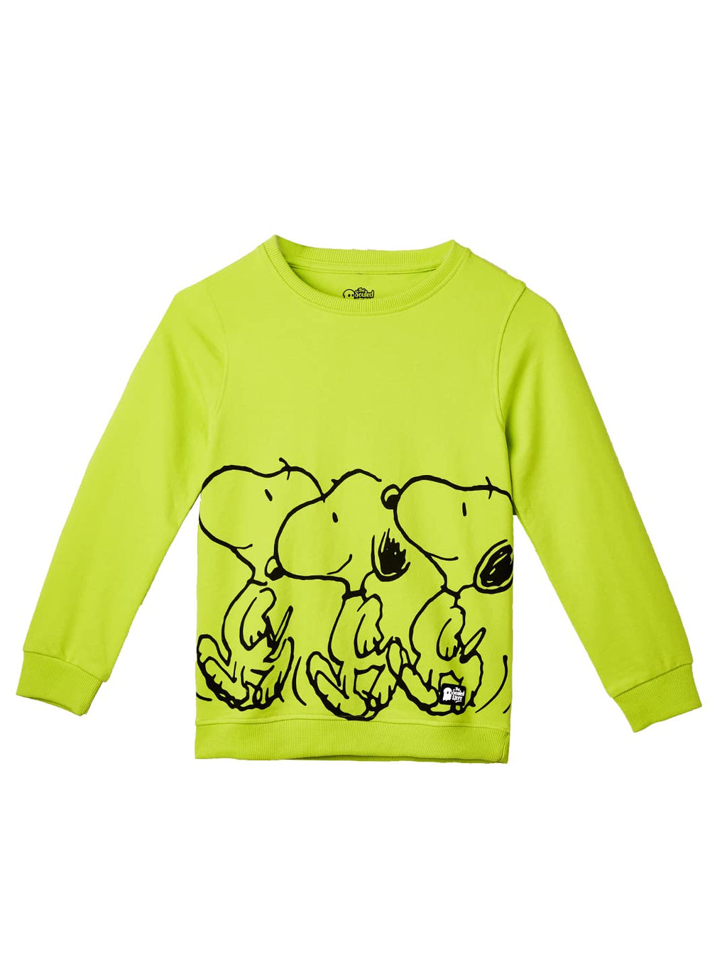 The Souled Store|Official Peanuts: Snoopy Kids and Girls Sweatshirts| Regular fit Graphic Printed| Full Sleeve|60% Cotton 40% Po