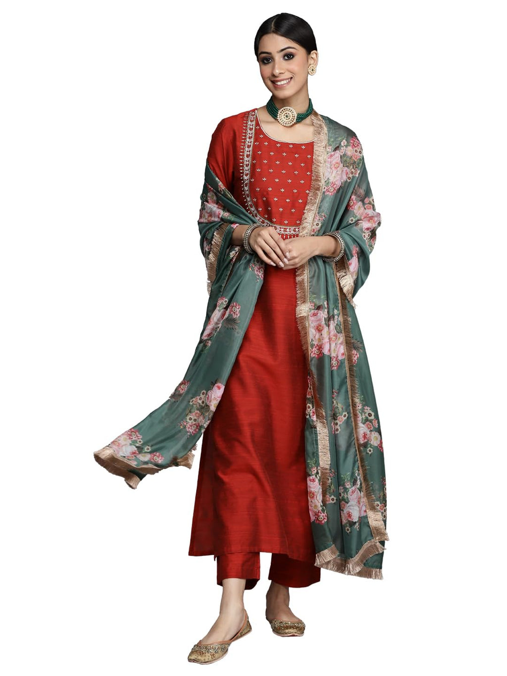 Varanga Women'S Art Silk Kurta Set (Frl_Vskd2165_Maroon