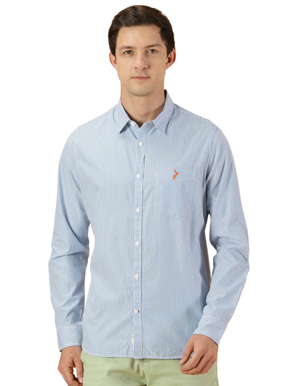 Thomas Scott Stripes Long Sleeve Casual Shirt with Spread Coller Shirts for Mens