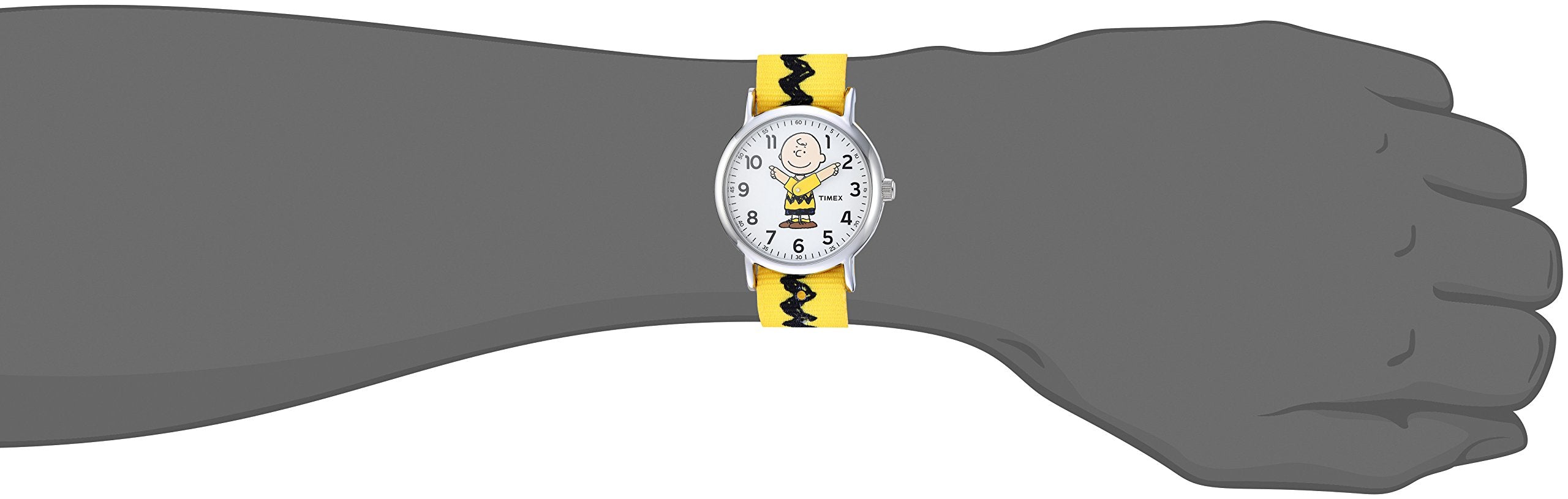 Timex Unisex TW2R41100 Weekender 38mm Peanuts Charlie Brown Nylon Slip-Thru Strap Watch