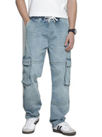 The Indian Garage Co Mens Relaxed Fit Solid Stretchable Denim Sweater