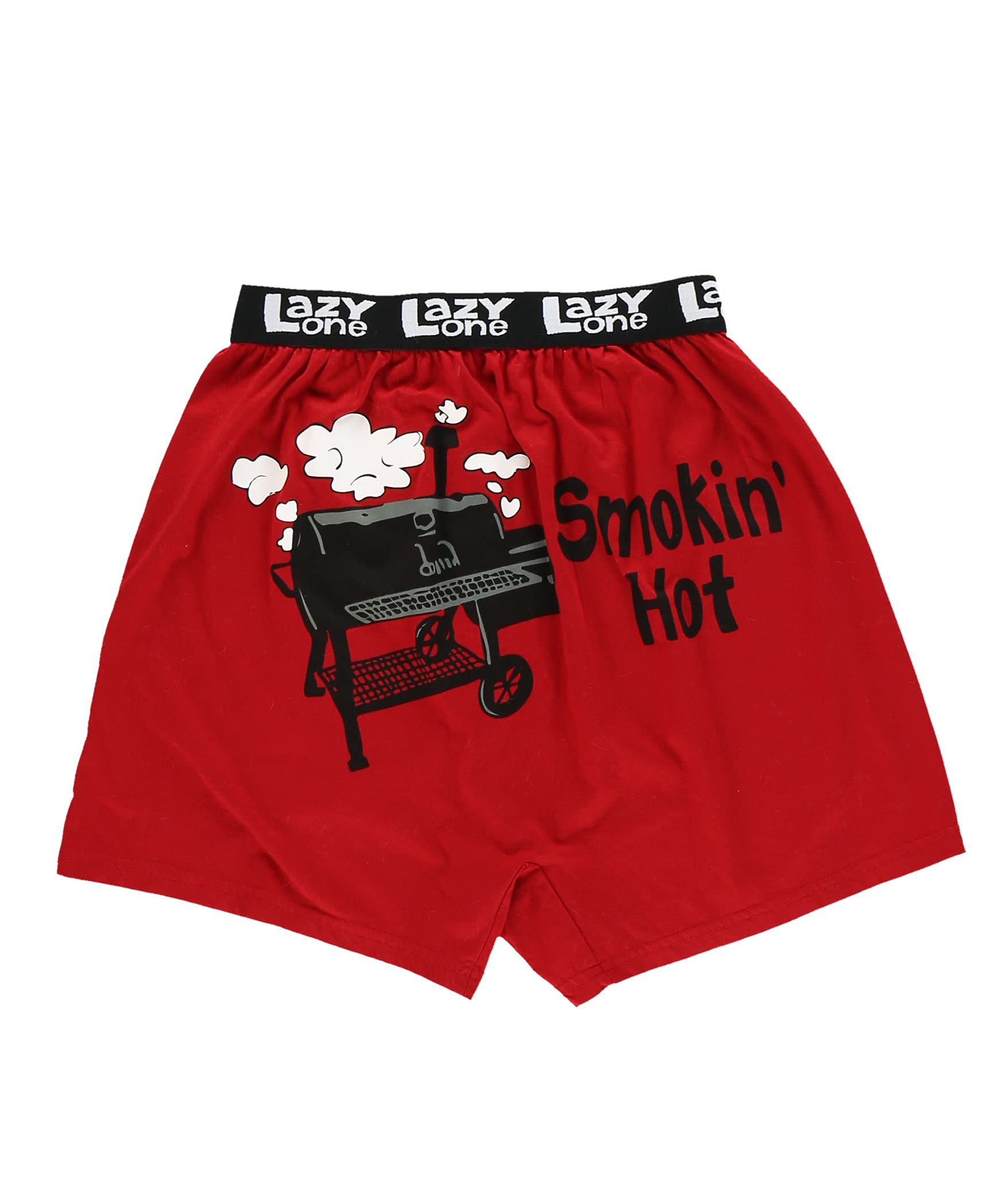 Lazy One Funny Animal Boxers, Novelty Boxer Shorts, Humorous Underwear, gag gifts for Men (Smokin Hot, Large)