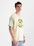 The Souled Store Original Happy High Oversized T-Shirts for Men White