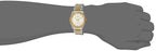 TIMETECH Men's Watch Two Tone Expansion Stretch Bracelet with Ribbed Coin Edge Bezel