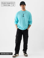 The Souled Store Official Popeye: Bring Em On Oversized Full Sleeve T-Shirts Blue