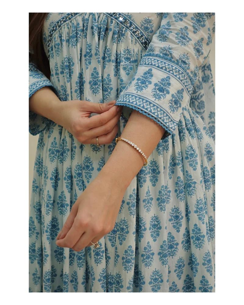 Klosia Women Viscose Anarkali Printed Kurta And Pant Set With Dupatta