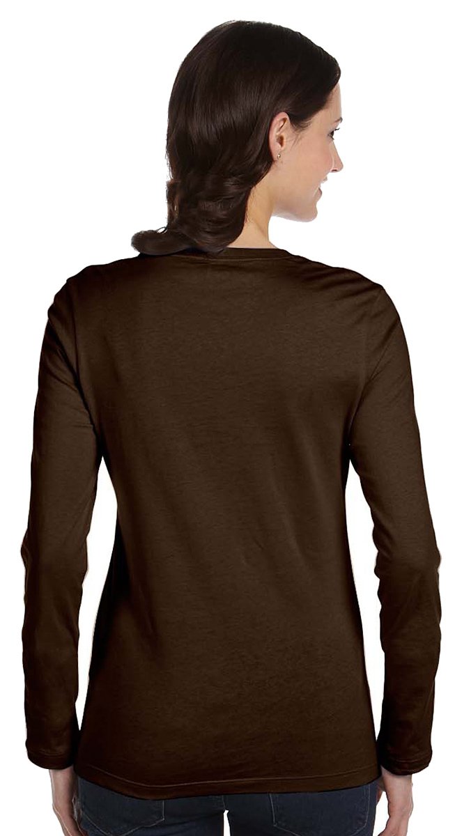 Ladies Jersey Long-Sleeve T-Shirt - BLAcK - S(D0102H78KZ8)
