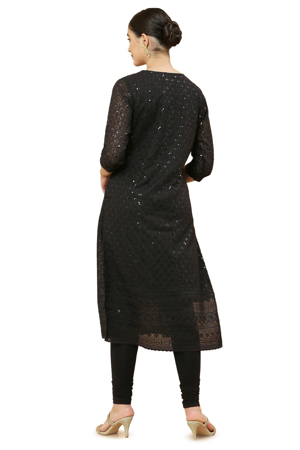 Soch Women Black Georgette Kurta