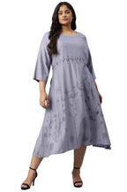 W For Woman Plus Size Blue Floral Kurta With Kantha Details_22Auw18087G-119439_5Xl