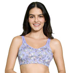 Nykd Double Layer Cotton Printed Bra With Wide Wings And U-Back For All-Day Comfort And Support | Stitched Cups And Stylish Prin