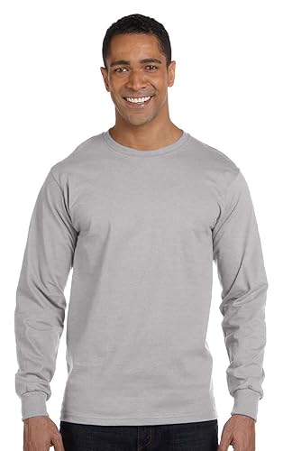 Mens 52 oz comfortSoft cotton Long-Sleeve T-Shirt - WHITE - S(D0102H7KT1P)