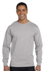 Mens 52 oz comfortSoft cotton Long-Sleeve T-Shirt - WHITE - S(D0102H7KT1P)