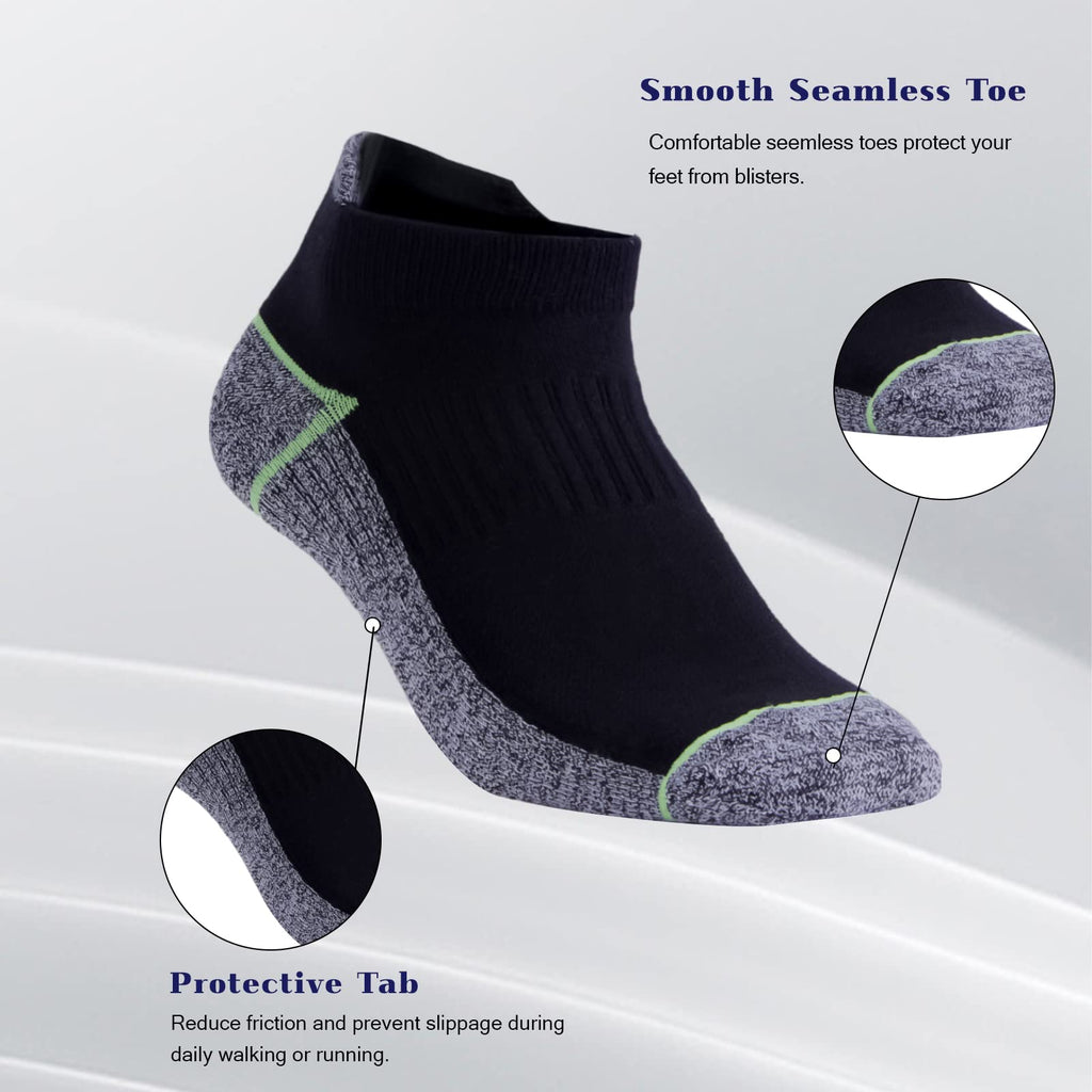 Kodal Copper Ankle Socks, Athletic Low Cut Running Socks for Men Women, Moisture Wicking, Odor Control, Breathable for Sweaty Fe