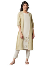 W For Woman Women'S Cotton Solid Inner & Jacket (22Few17785-312360_Ecru_Xl)