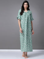 OOMPH! Cotton Blend Nighty for Womens | Night Gown | Nighty | Nightdress | Maxi Dress | Sleepwear | Gown for Women | Nighties |