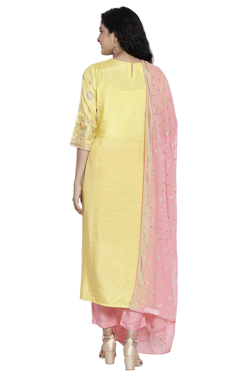 Aurelia Women'S Viscose Solid Regular Kurta, Trouser & Duppata