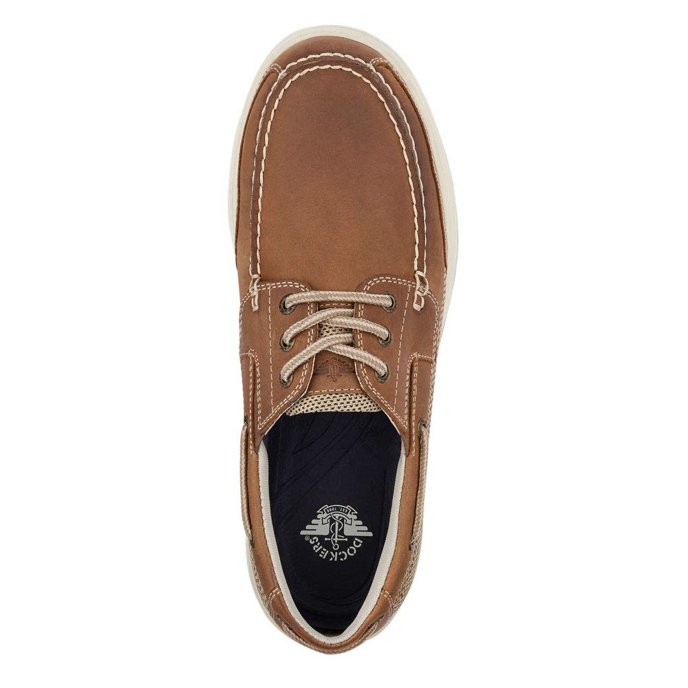 Dockers Mens Beacon Leather Casual Classic Boat Shoe with Stain Defender, Dark Tan, 7 M