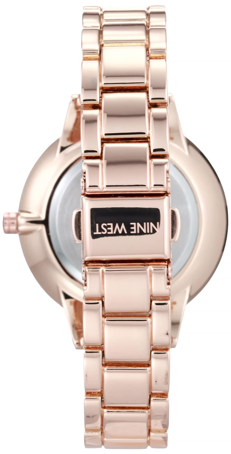 Nine West Women Japanese Quartz Dress Watch with Metal Strap, Rose Gold, 14 (Model: NW/2098NVRG)
