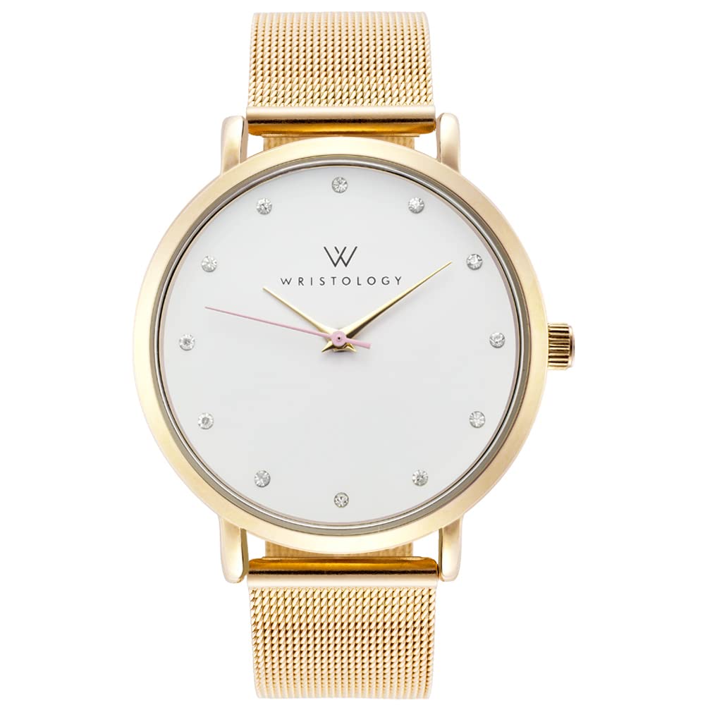 Wristology Olivia - 5 Options - Womens Watch Crystal Rose Gold Boyfriend Ladies Stainless Steel Metal Mesh Strap Band