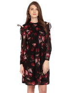 Rare London Women Standard Length Casual Dress (Ep2978A-S_Black_Small_Black_S)