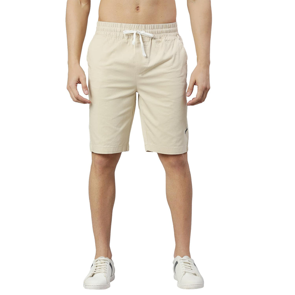 Thomas Scott Mens Solid Slim Fit Shorts Beige