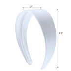 Motique Accessories White 2 Inch Wide Satin Hard Headband with No Teeth Head band for Women and Girls