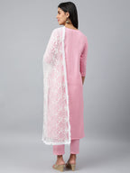 Anni Designer Women'S Cotton Blend Embroidered Regular Kurta With Pant & Dupatta