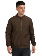 Turtle Men Cotton Stretch Solid Regular Fit Full Sleeve Brown Windcheater Jacket