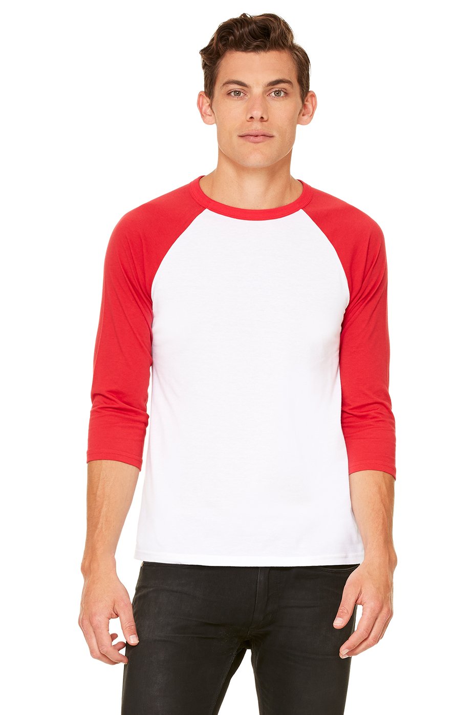 Unisex 34-Sleeve Baseball T-Shirt - gRY cHR BLK TRB - S(D0102H7WgLJ)