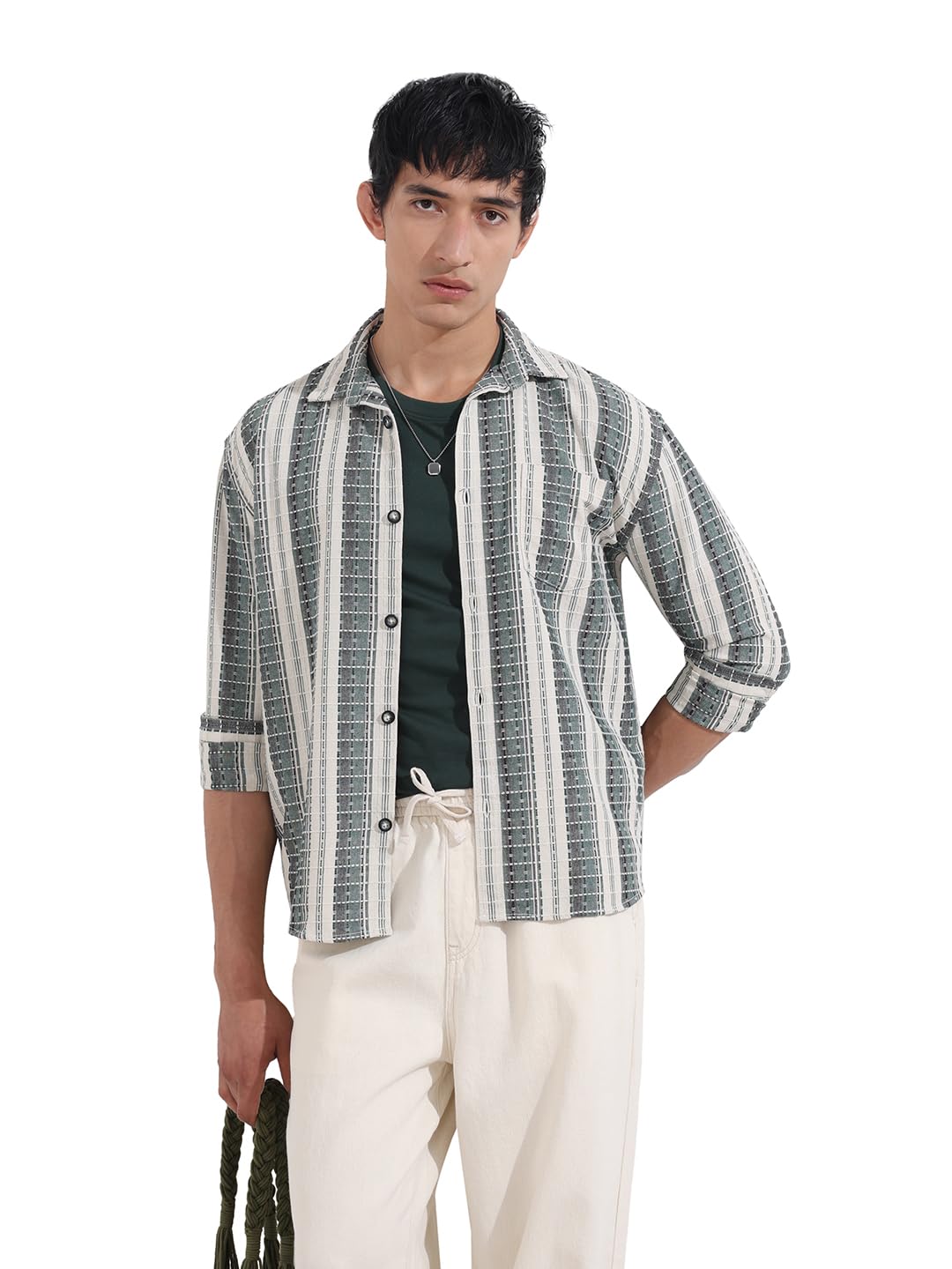The Indian Garage Co Mens Slim Fit Checkered Resort Shirt