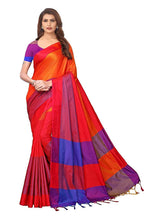 OM SAI LATEST CREATION Womens Bhagalpuri Silk Saree with Blouse Piece-Free Size (Red)
