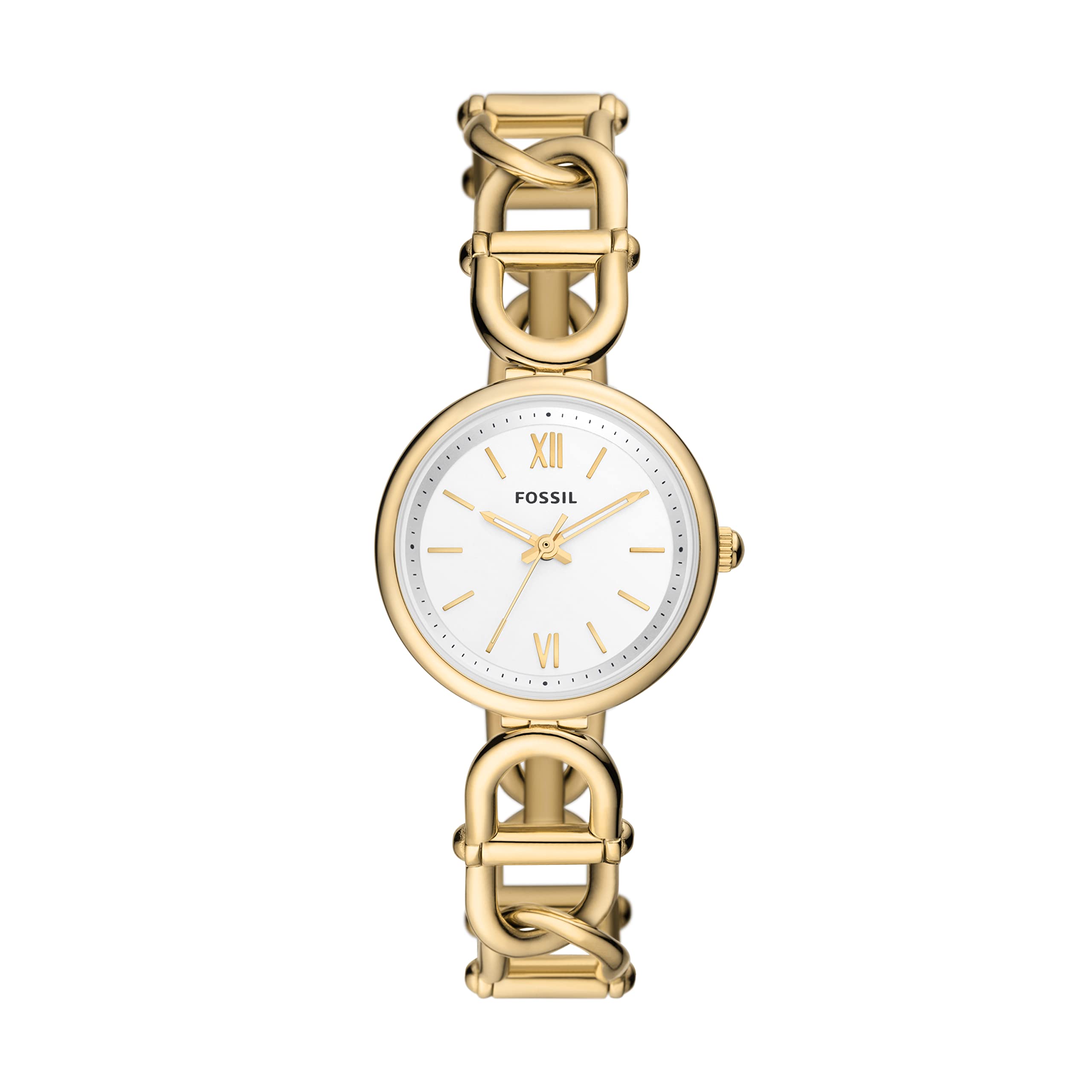 Fossil Women's Carlie Quartz Stainless Steel Three-Hand Watch, Color: Gold (Model: ES5272)