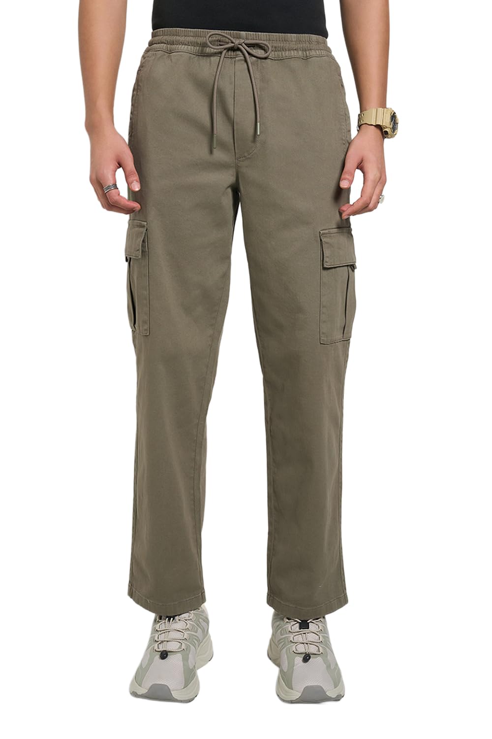 People By Pantaloons MenS Casual Trousers Burnt Olive 32