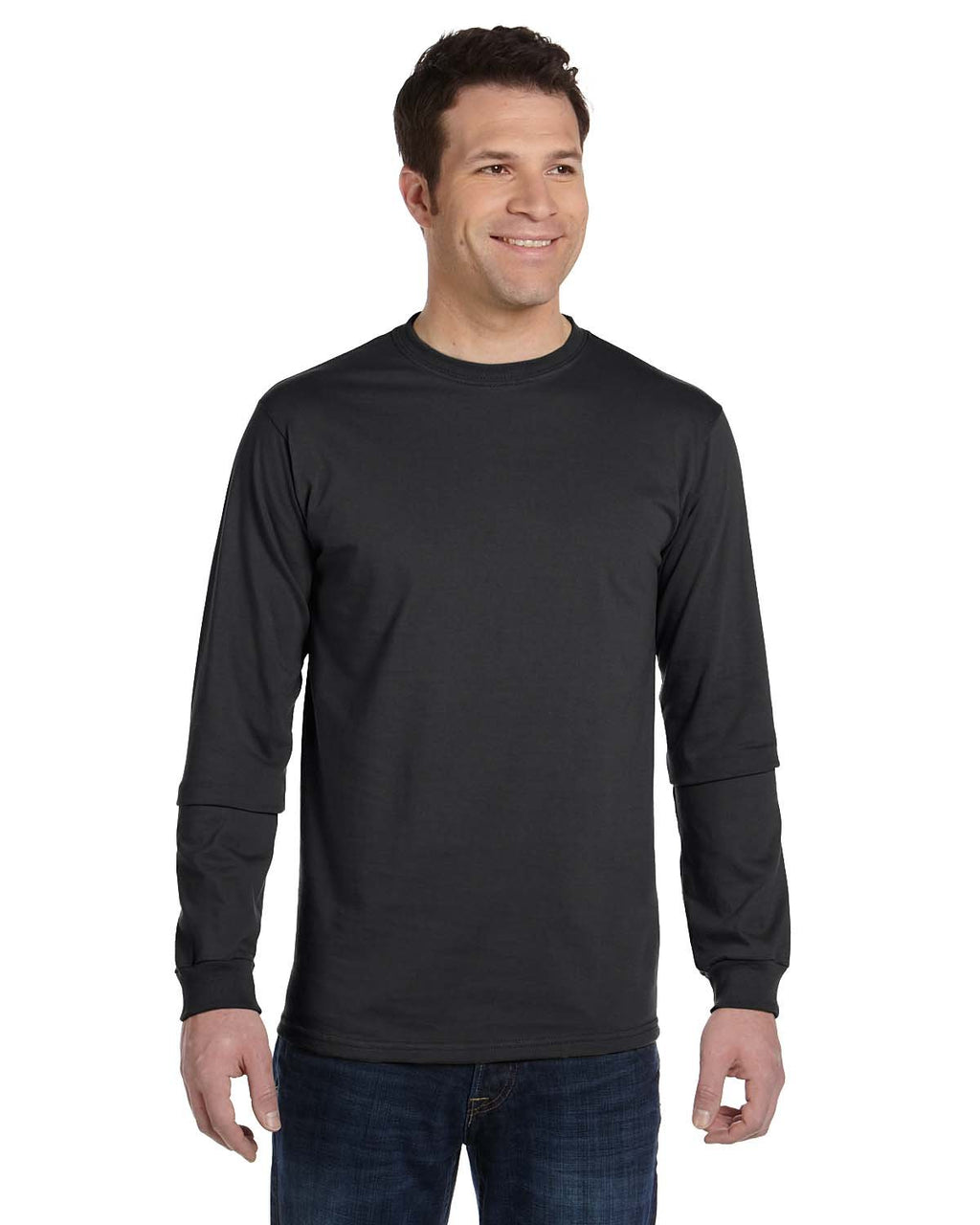 Mens 55 oz 100% Organic cotton classic Long-Sleeve T-Shirt - BLAcK - S(D0102H7ZgUP)