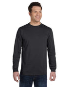 Mens 55 oz 100% Organic cotton classic Long-Sleeve T-Shirt - BLAcK - S(D0102H7ZgTX)