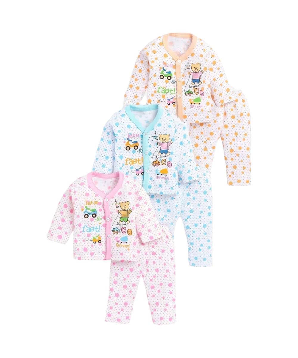 BONUM Unisex Cotton Blend Printed Essential Baby Clothing Set For Every Occasion, Baby Clothing Bundle For Boys And Girls Pack O 0-3