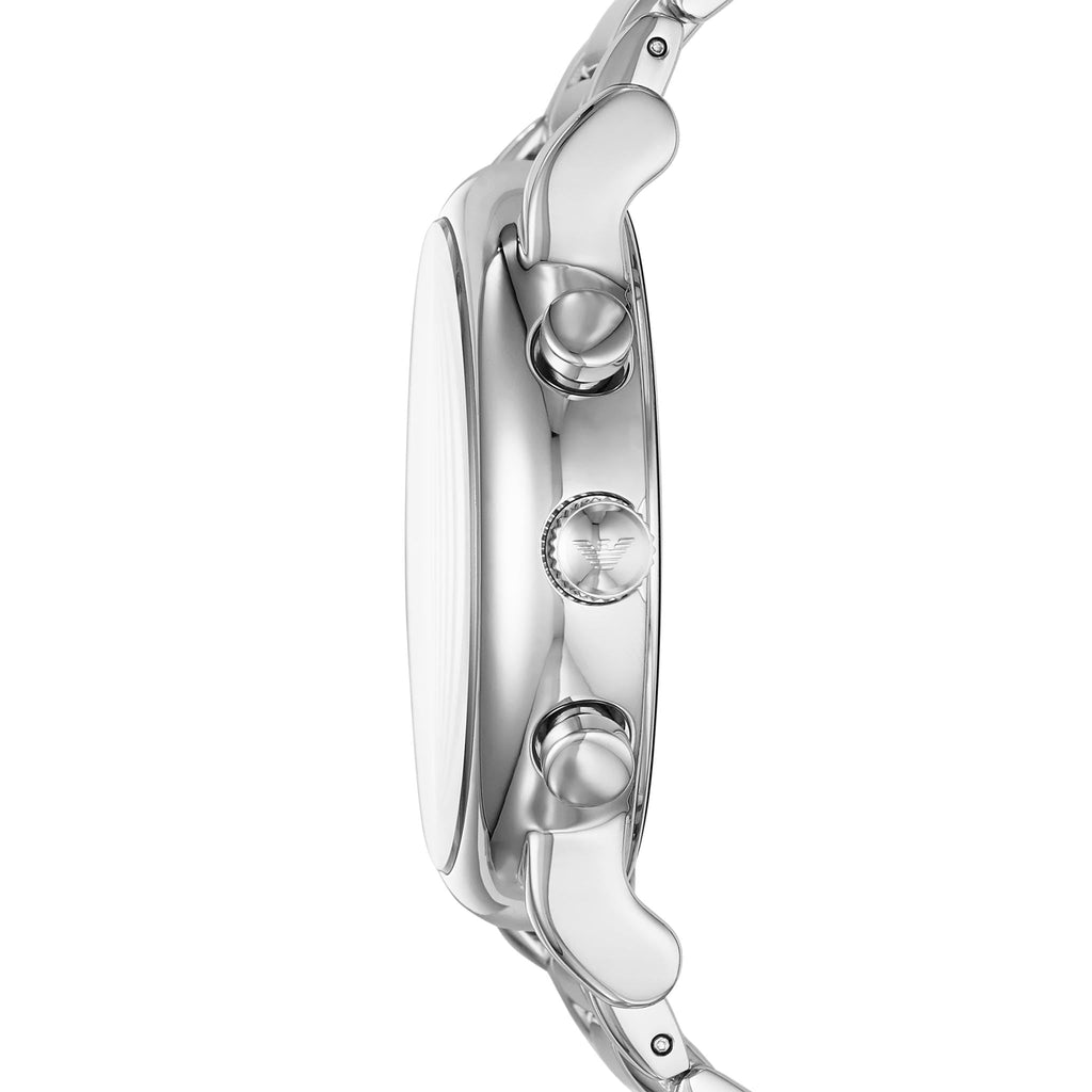 Emporio Armani Men's Chronograph Stainless Steel Quartz Watch with Stainless-Steel Strap, Silver, 22 (Model: AR11132)