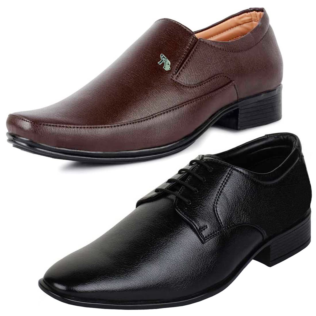 Attractive Formal Shoes/Party Shoes/ 2 Shoes Combo with Free Belt for Men and Boys (BAZAAR7951_VTR301Blk) Multicolor 6