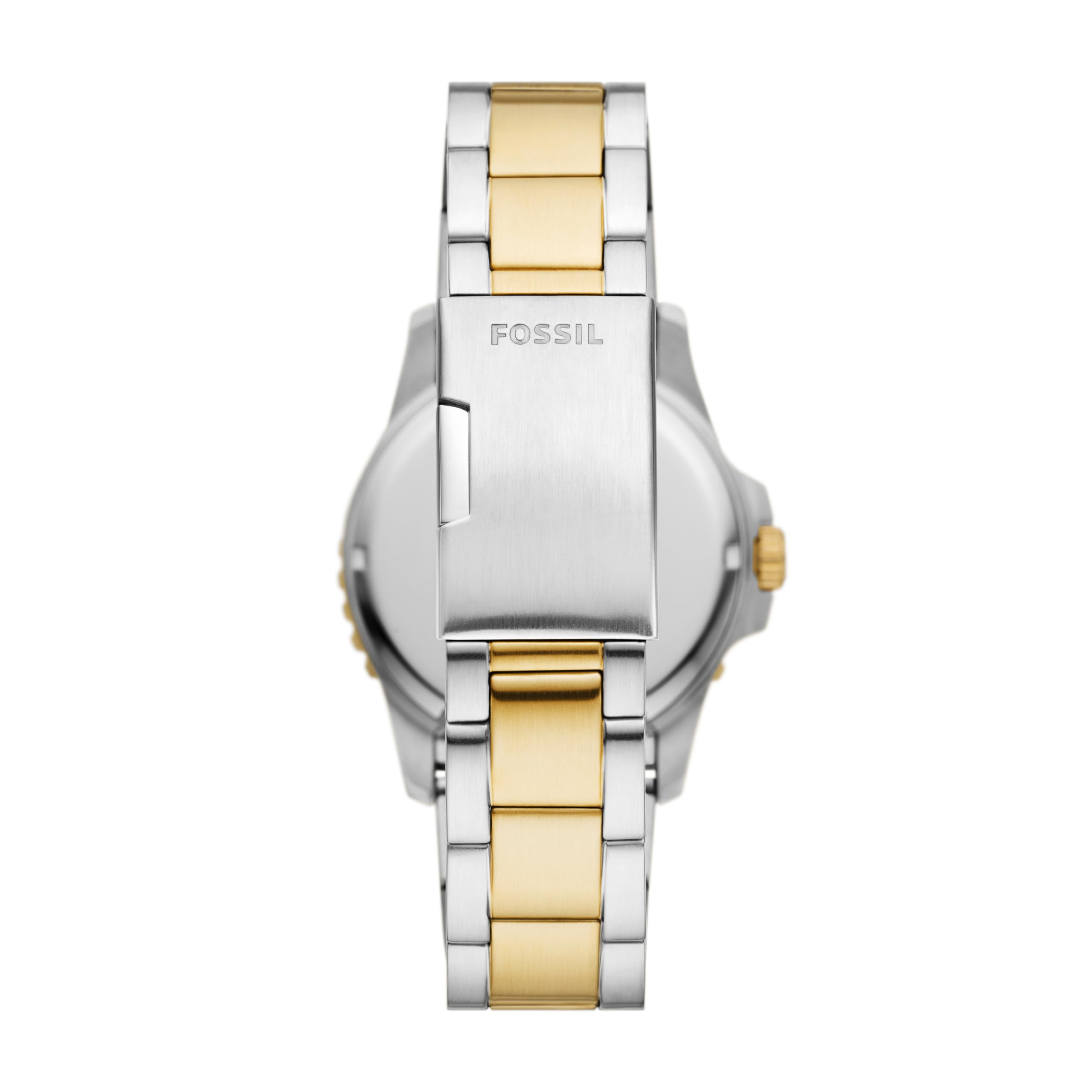 Fossil Men's Blue Quartz Stainless Steel Three-Hand Watch, Color: Two Tone/Black Taper (Model: FS6031)