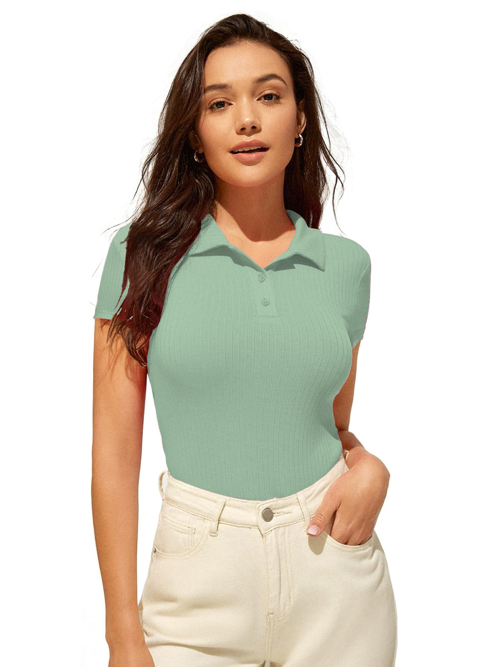 Sugathari Womens & Girls Rama Green Short Sleeve Top for Women Tops T-Shirts for Girls (TOP 44 Teal XL)