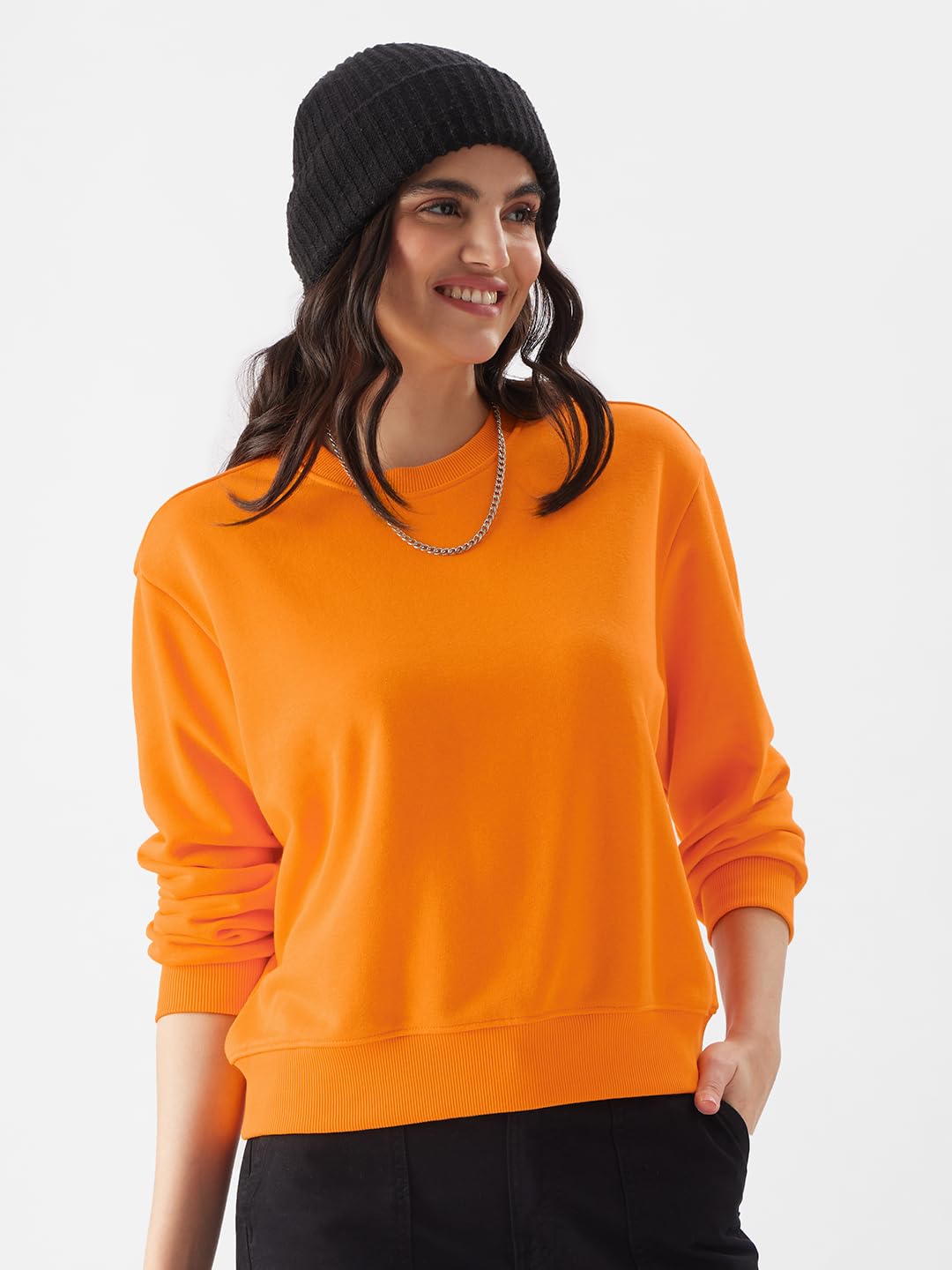 The Souled StoreBlazing Orange SweatshirtWomen Sweatshirts