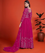 Fashion Basket Women'S Anarakali Kurta With Dupatta Set (Pink)