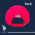 U.S Polo Assn. Embroidered Pony Horse Logo Since 1890 Adjustable Cotton Baseball Hat with Curved Brim, Red, One Size