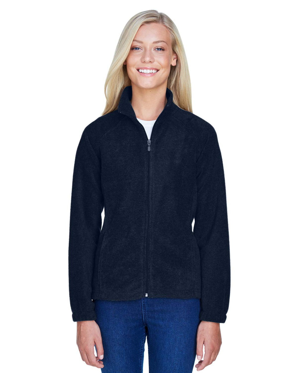 Ladies 8 oz Full-Zip Fleece - BLAcK - XS(D0102H76W1X)
