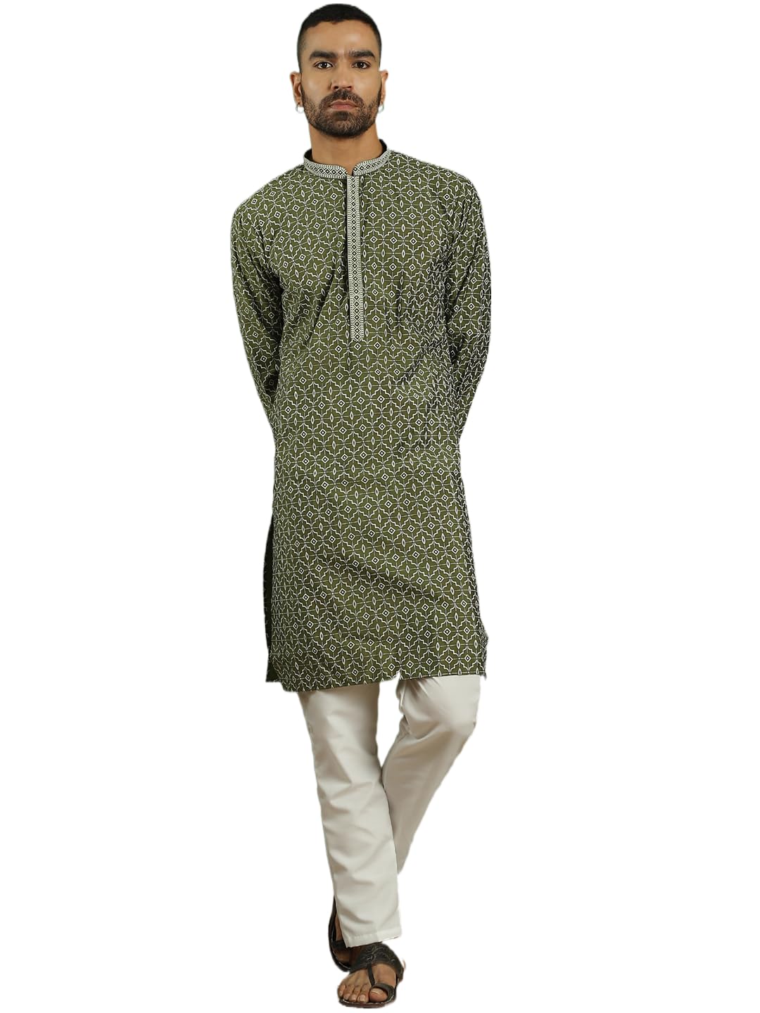 Jompers Mens Geometric Printed Kurta Pyjama Set